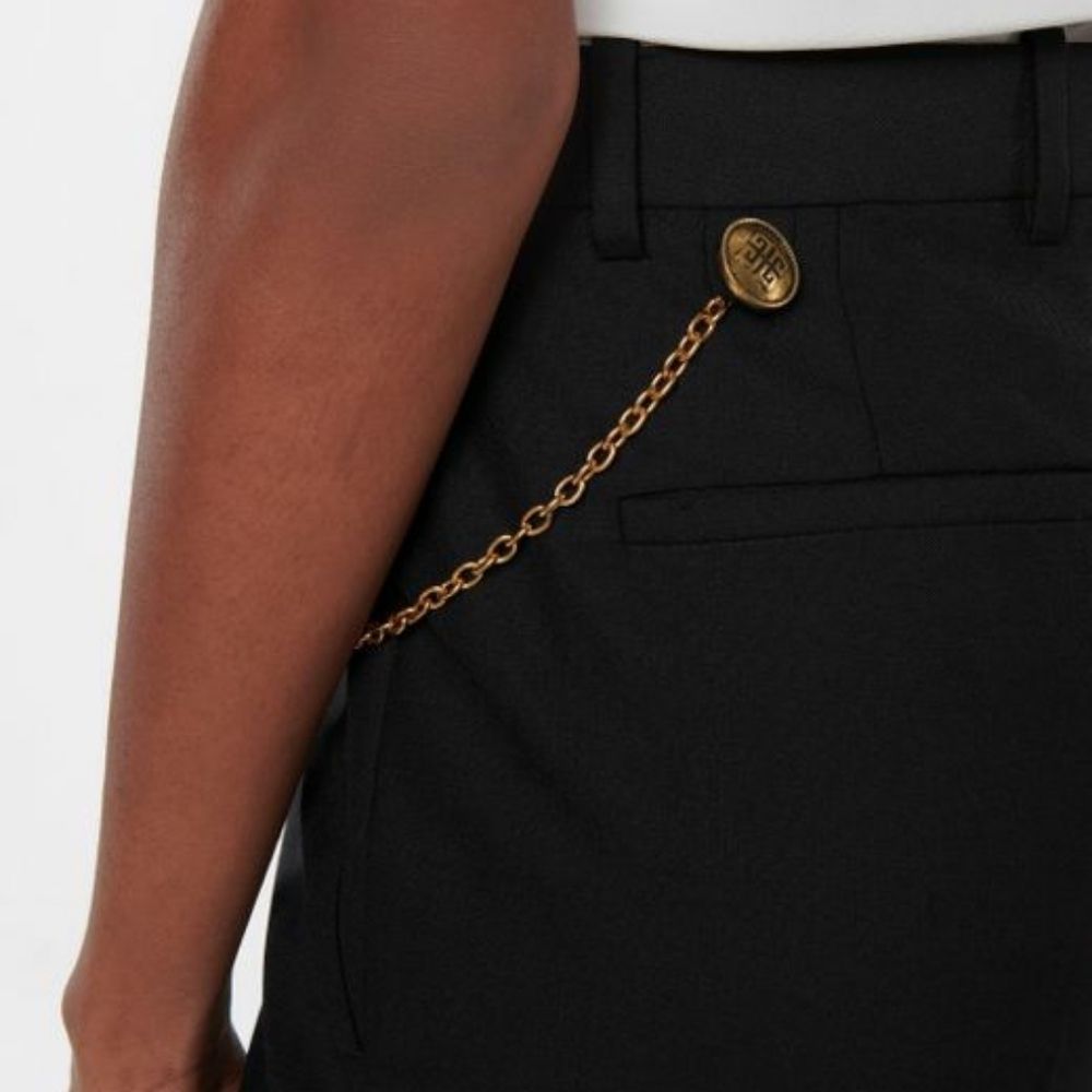 Givenchy Wool Cigarette Pants with 4G Chain